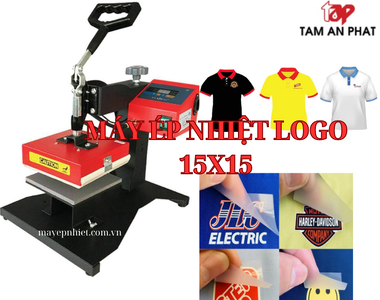 Máy ép logo nhiệt cầm tay 15x15 - máy ép chuyển nhiệt mini in logo lên áo 