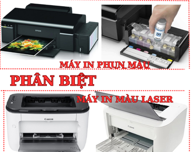 Sự khác biệt giữa máy in phun màu và máy in màu laser