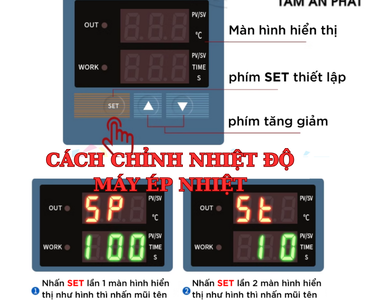 Cách chỉnh nhiệt độ máy ép nhiệt