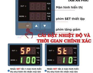 Hướng dẫn SetUp nhiệt độ và thời gian cho máy ép nhiệt