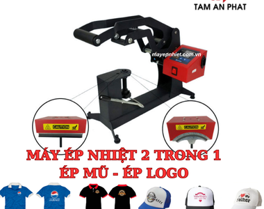 Máy ép nhiệt logo + khuôn ép mũ (máy ép nhiệt 2 trong 1)