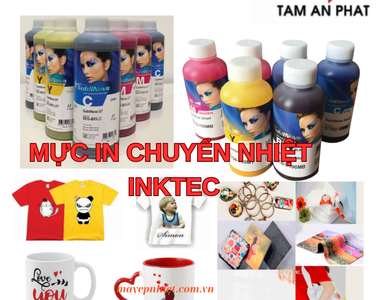 Mực in chuyển nhiệt Inktec chính hãng 100ml, 1Lit chuẩn chất lượng 5 sao