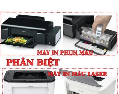 Sự khác biệt giữa máy in phun màu và máy in màu laser