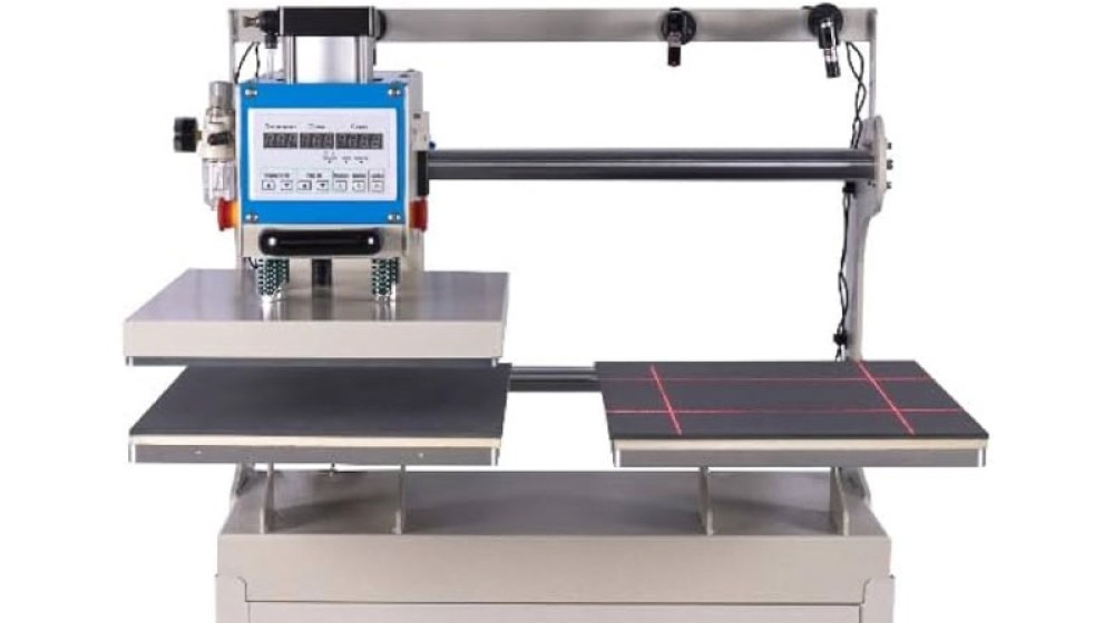 Máy ép nhiệt phẳng 38x38 khí nén 2 mâm cao cấp