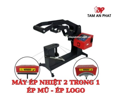 Máy ép nhiệt logo + khuôn ép mũ (máy ép nhiệt 2 trong 1)