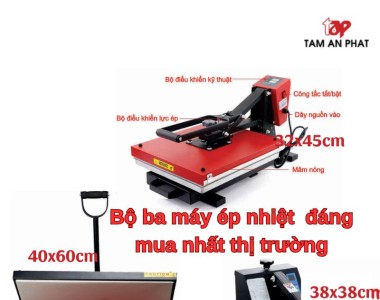 Bộ ba máy ép nhiệt 38x38, 32x45, 40x60 đáng mua nhất thị trường