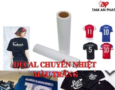 Decal chuyển nhiệt PVC màu trắng in áo siêu đẹp