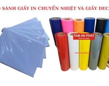 So sánh giấy in chuyển nhiệt và giấy decal: Ưu nhược điểm chi tiết
