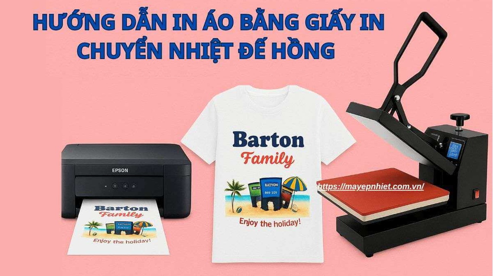 Hướng dẫn cách in áo bằng giấy in chuyển nhiệt đế hồng