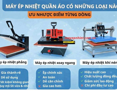 Máy ép nhiệt quần áo có những loại nào? Ưu nhược điểm từng dòng