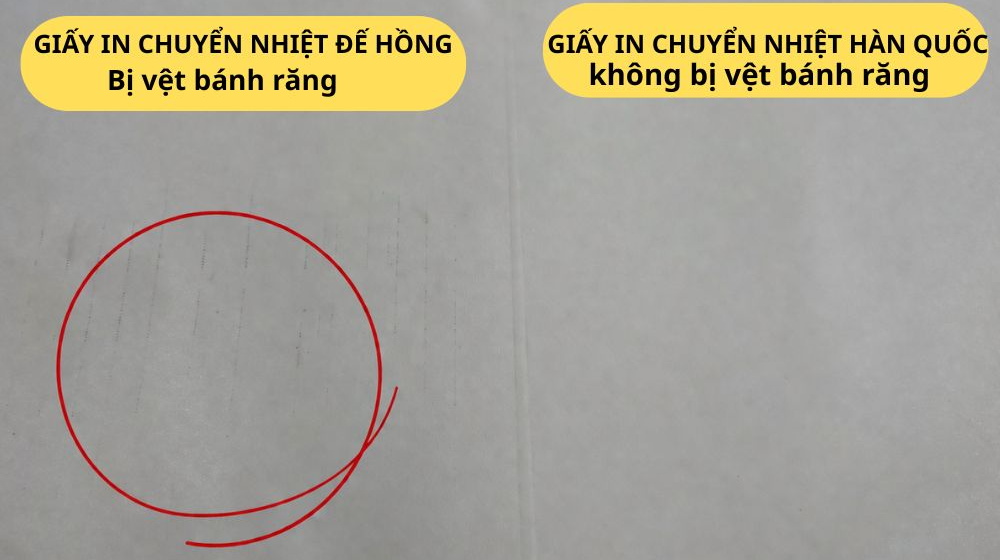 Vì sao giấy in chuyển nhiệt bị vệt bánh răng? Cách xử lý triệt để