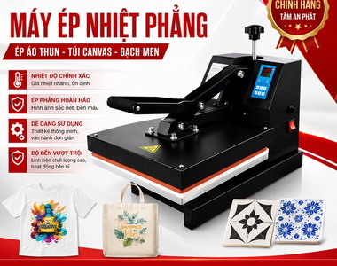 Máy ép nhiệt phẳng ép áo thun, túi Canvas, gạch men chính hãng Tâm An Phát 