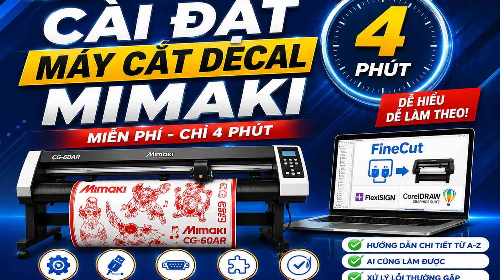 Hướng Dẫn Cài Đặt Máy Cắt Mimaki Trong 4 Phút Miễn Phí