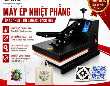 Máy ép nhiệt phẳng ép áo thun, túi Canvas, gạch men chính hãng Tâm An Phát
