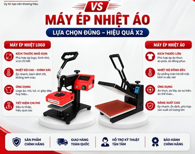 Máy ép nhiệt logo và máy ép nhiệt áo – khác nhau thế nào