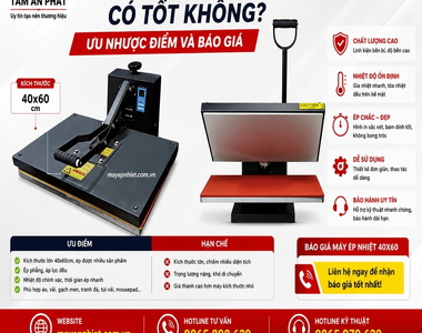 Đánh giá máy ép nhiệt 40x60 phẳng từ chuyên gia – Có đáng đầu tư?