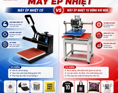 So sánh máy ép nhiệt cầm tay và máy ép nhiệt công nghiệp