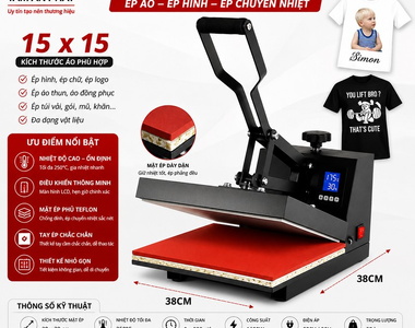 Máy ép nhiệt phẳng 38x38 - "cơn sốt" trong ngành in áo chuyển nhiệt