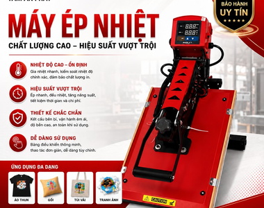 Máy ép nhiệt phẳng 32x45 khổ nhỡ - ép áo chuyên nghiệp