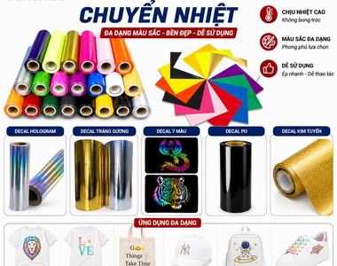 Decal chuyển nhiệt: Decal PVC, decal PU, decal phản quang