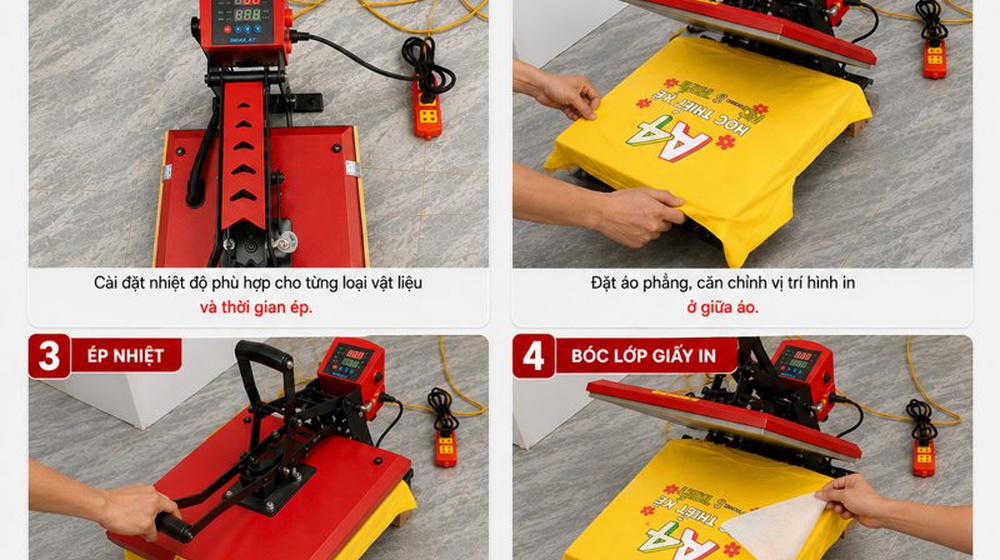 Hướng dẫn chi tiết cách sử dụng máy ép nhiệt phẳng đúng cách
