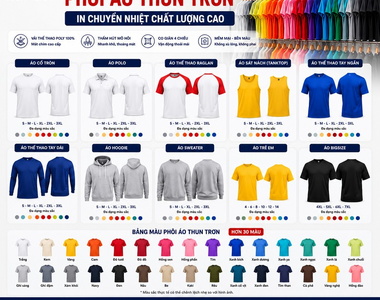 Top phôi áo thun in chuyển nhiệt hot nhất 2025 chất lượng giá rẻ