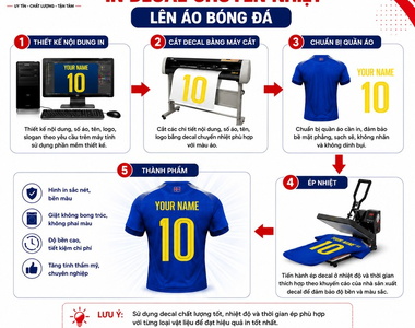 Hướng dẫn in decal lên áo thun, áo đồng phục, áo bóng đá