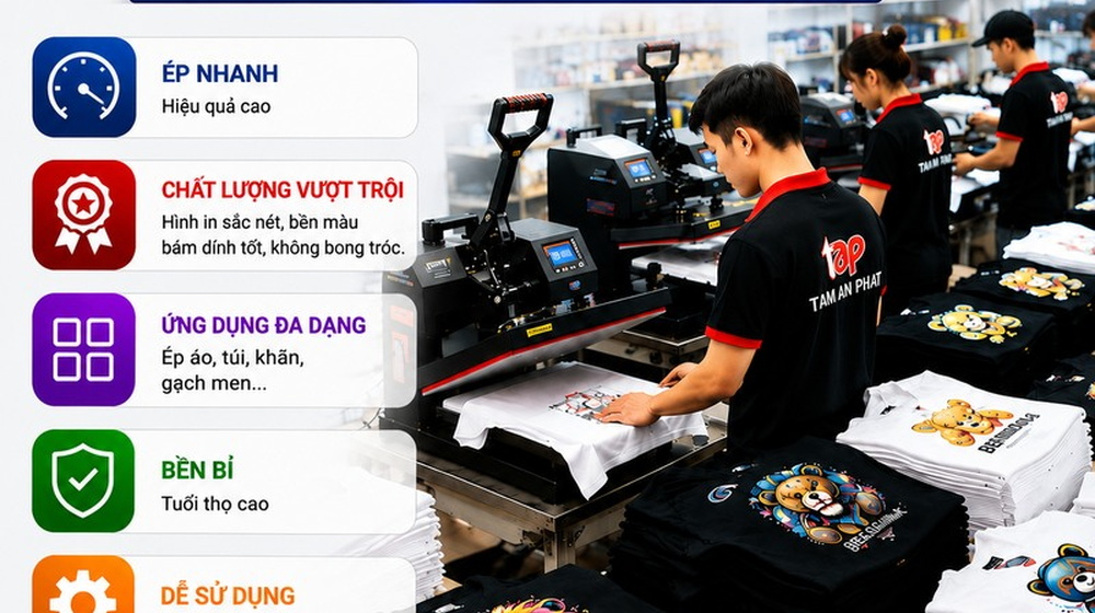 Tổng hợp máy ép nhiệt ngành may (máy ép nhiệt vải, máy ép nhiệt áo thun)
