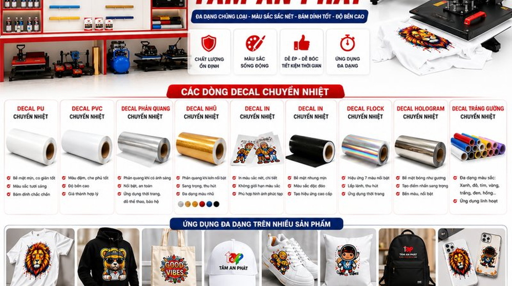 Decal in chuyển nhiệt áo thun giá rẻ 