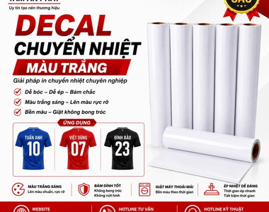 Decal chuyển nhiệt PVC màu trắng - Sự lựa chọn hoàn hảo cho in áo thun