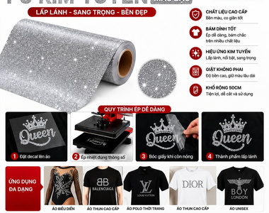 Khám phá sức hút của Decal PU in chuyển nhiệt kim tuyến màu bạc