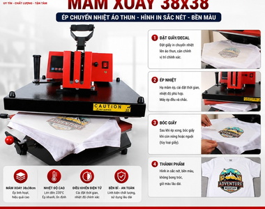 Máy Ép Nhiệt Mâm Xoay 38x38 Là Gì? Đánh Giá Chi Tiết, Cách Sử Dụng