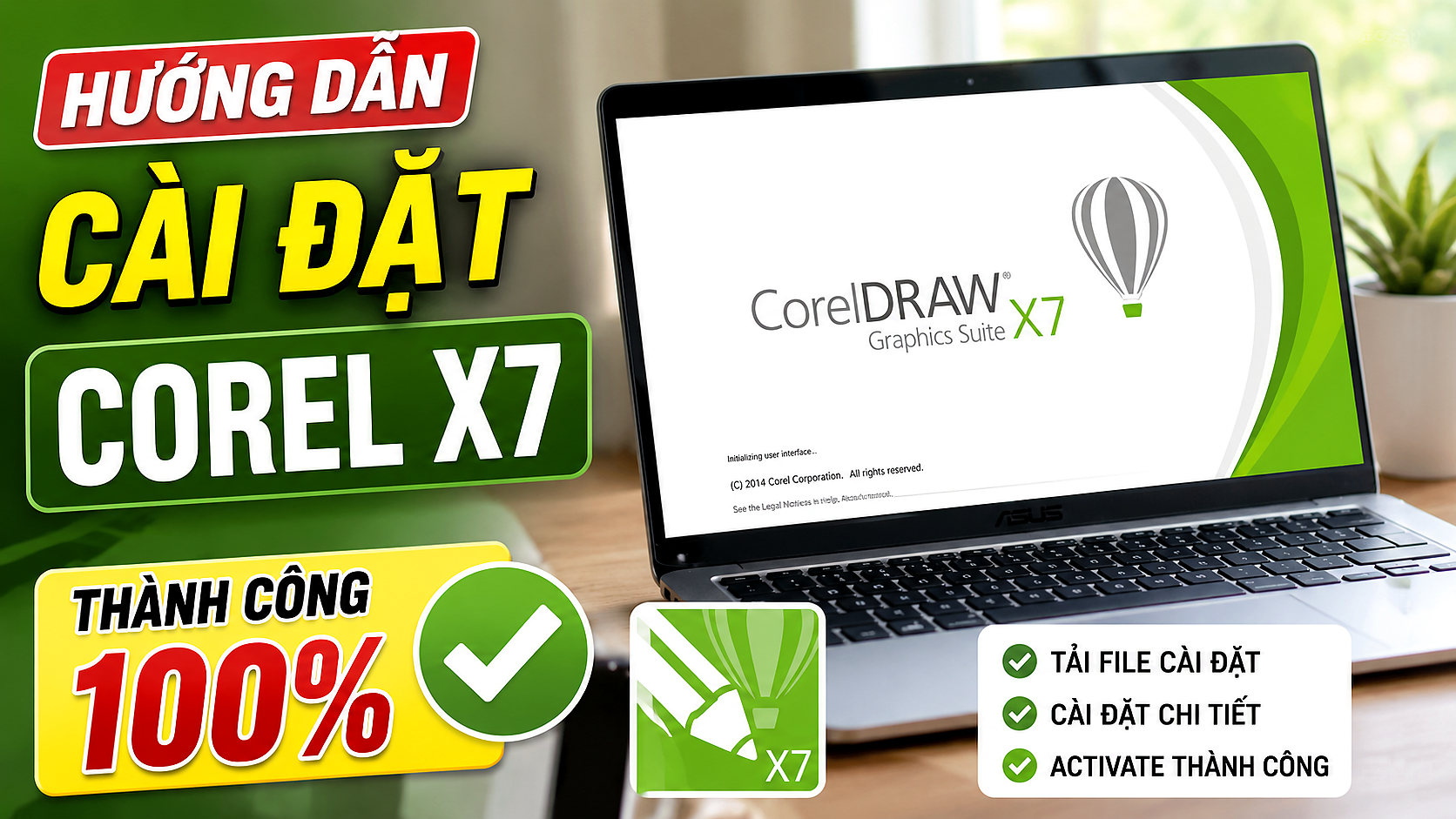 Hướng Dẫn Cài Corel Draw X7 Miễn Phí Trong 9 Phút/How to Install Corel Draw X7 Free
