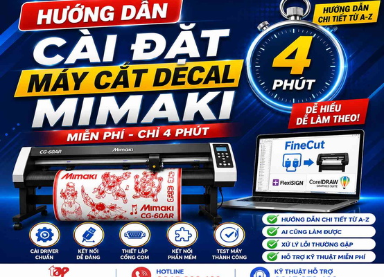 Hướng dẫn cài đặt máy cắt Mimaki trong vòng 4 phút miễn phí - thành công 100%