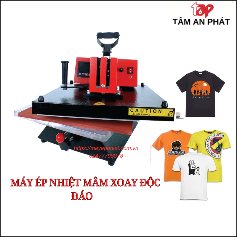 máy ép nhiệt mâm xoay độc dáo tính năng vượt trội