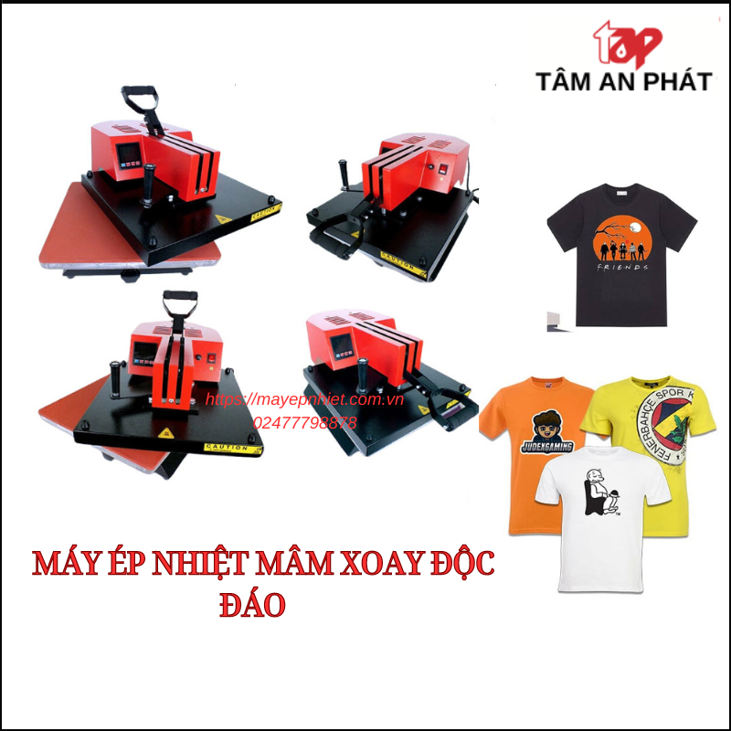 máy ép nhiệt mâm xoay độc đáo tính năng vượt trội