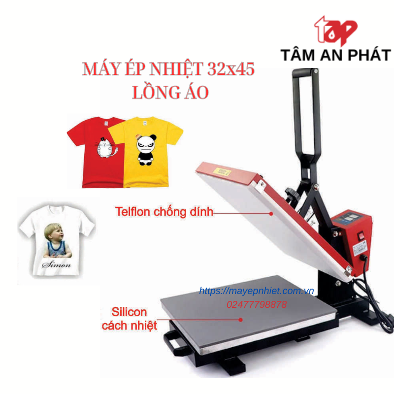 Máy ép nhiệt 32X45 lồng áo Top sản phẩm được lựa chọn hàng đầu 