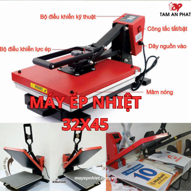 Nguyên lý hoạt động máy Ép Nhiệt 32x45, cấu tạo máy ép và quy trình ép