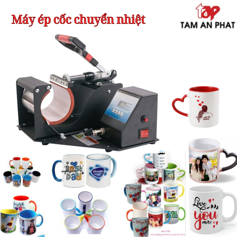 Máy ép cốc chuyển nhiệt - kỹ thuật in chuyển nhiệt lên cốc