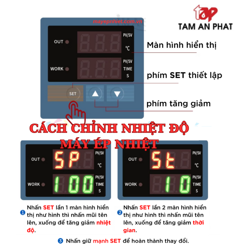 Cách chỉnh nhiệt độ máy ép nhiệt