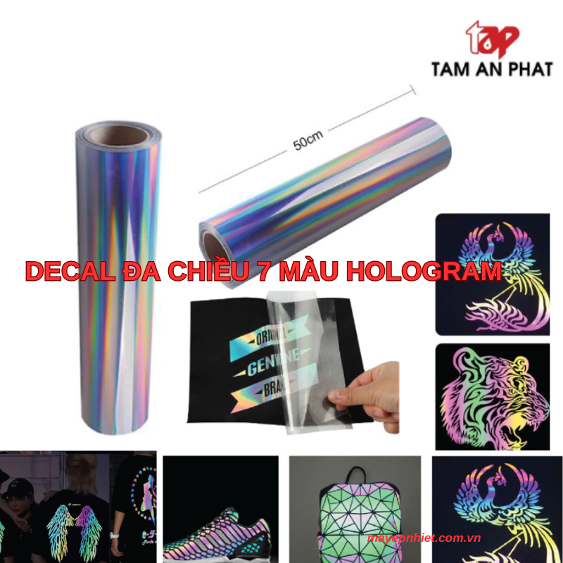 [Hot trend] Decal chuyển nhiệt đa chiều 7 màu Hologram đẹp lung linh