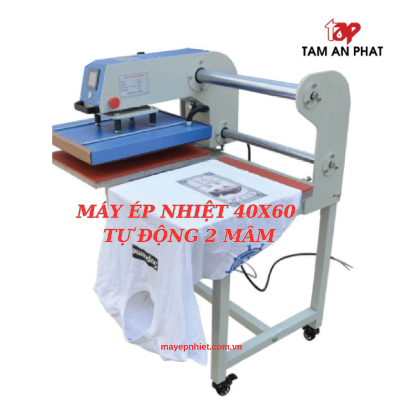 Máy ép nhiệt 2 mâm 40x60 khí nén - giải pháp in ấn toàn diện