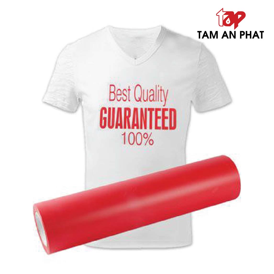 Decal PU in chuyển nhiệt màu đỏ