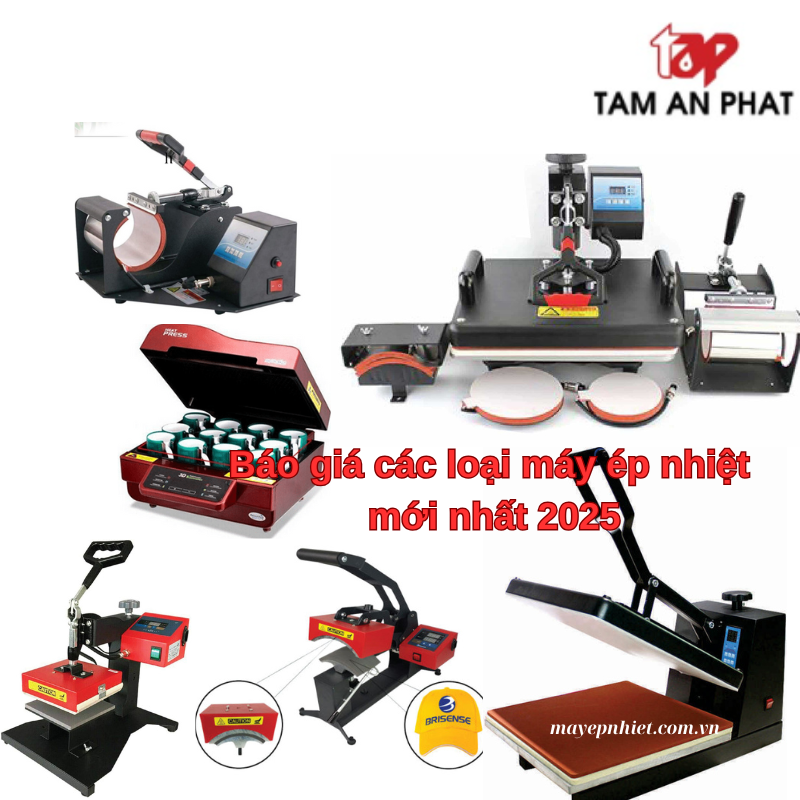 Báo giá các loại máy ép nhiệt in áo, cốc, mũ mới nhất 2025