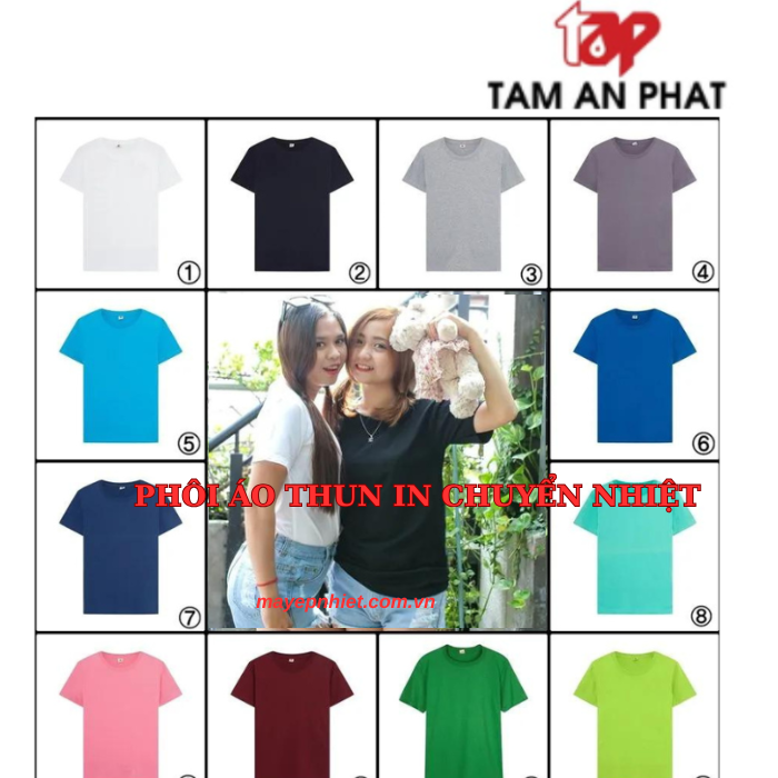 Top phôi áo thun in chuyển nhiệt hot nhất 2025 chất lượng giá rẻ