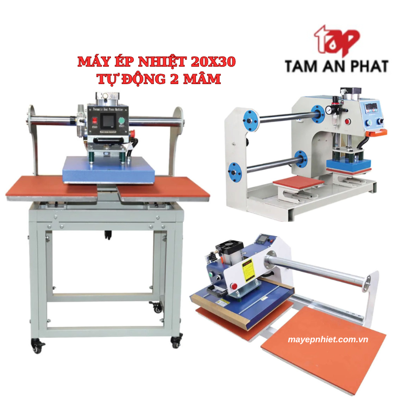 Máy ép nhiệt 20x30 tự động khí nén