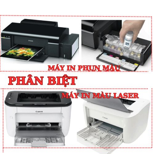 Sự khác biệt giữa máy in phun màu và máy in màu laser