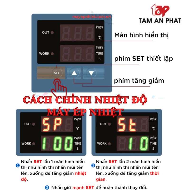 Cách chỉnh nhiệt độ máy ép nhiệt