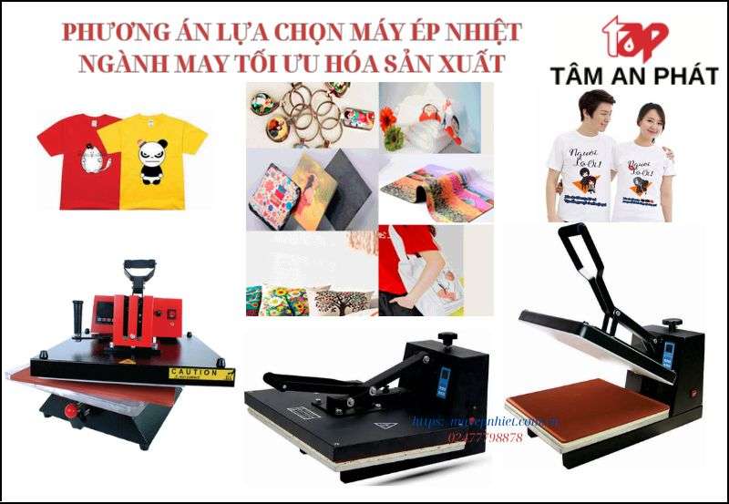 Phương án lựa chọn máy ép nhiệt ngành may tối ưu hóa sản xuất