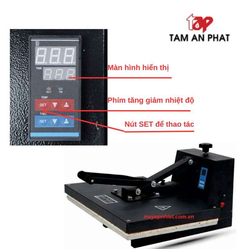 chỉnh nhiệt độ máy ép nhiệt